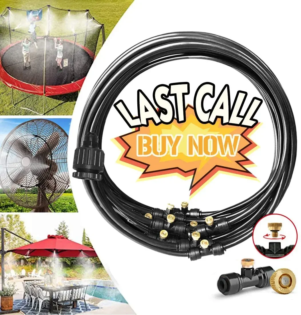 Mist Cooling System Outdoor Patio 15M - Outdoor Misting Cooling System Kit For