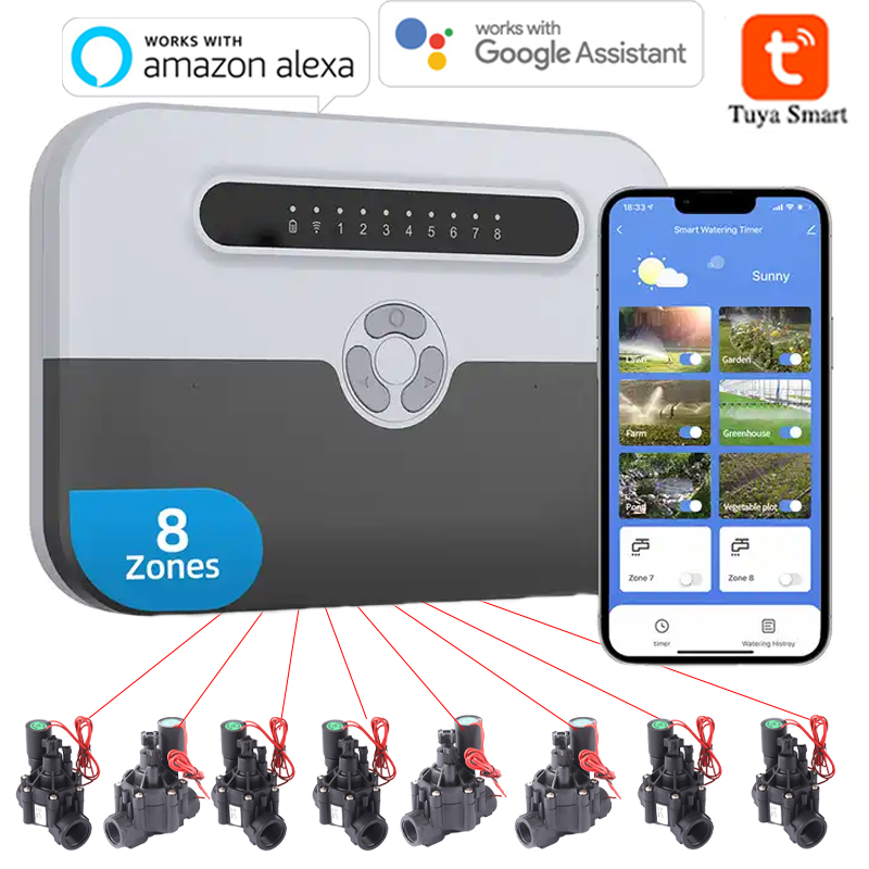 Rain Sensor For Irrigation Timer - 8 Station WiFi Indoor Smart Sprinkler