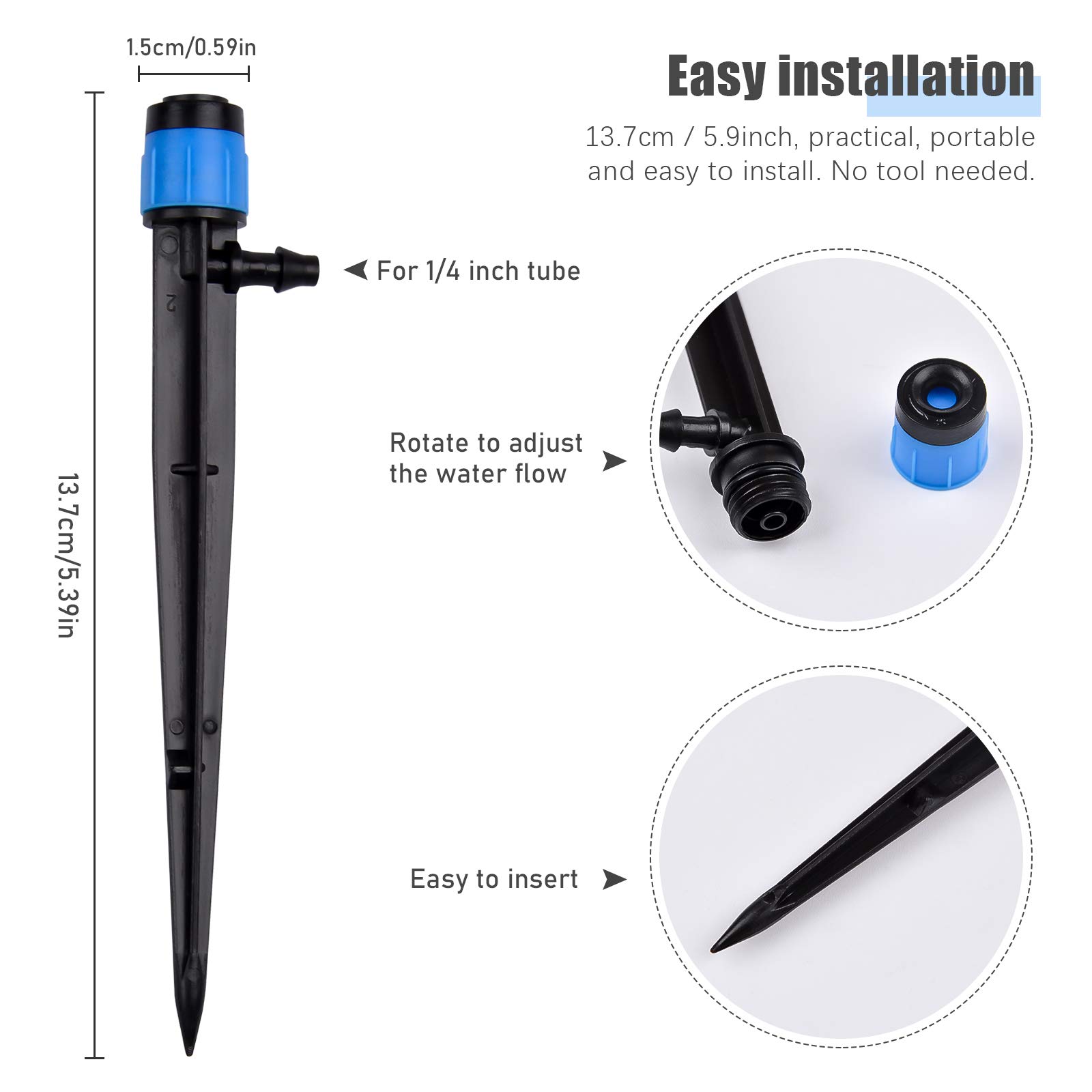 30PCS Irrigation Drippers Drip - Drip Emitters Adjustable 360 Micro review and price