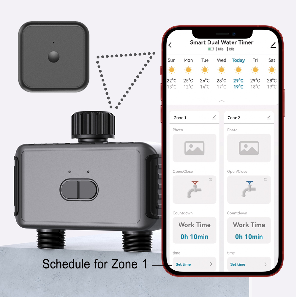 WiFi Bluetooth-compatible 2 Ou - Wifi Water Timer Hose Faucet Smart review and price