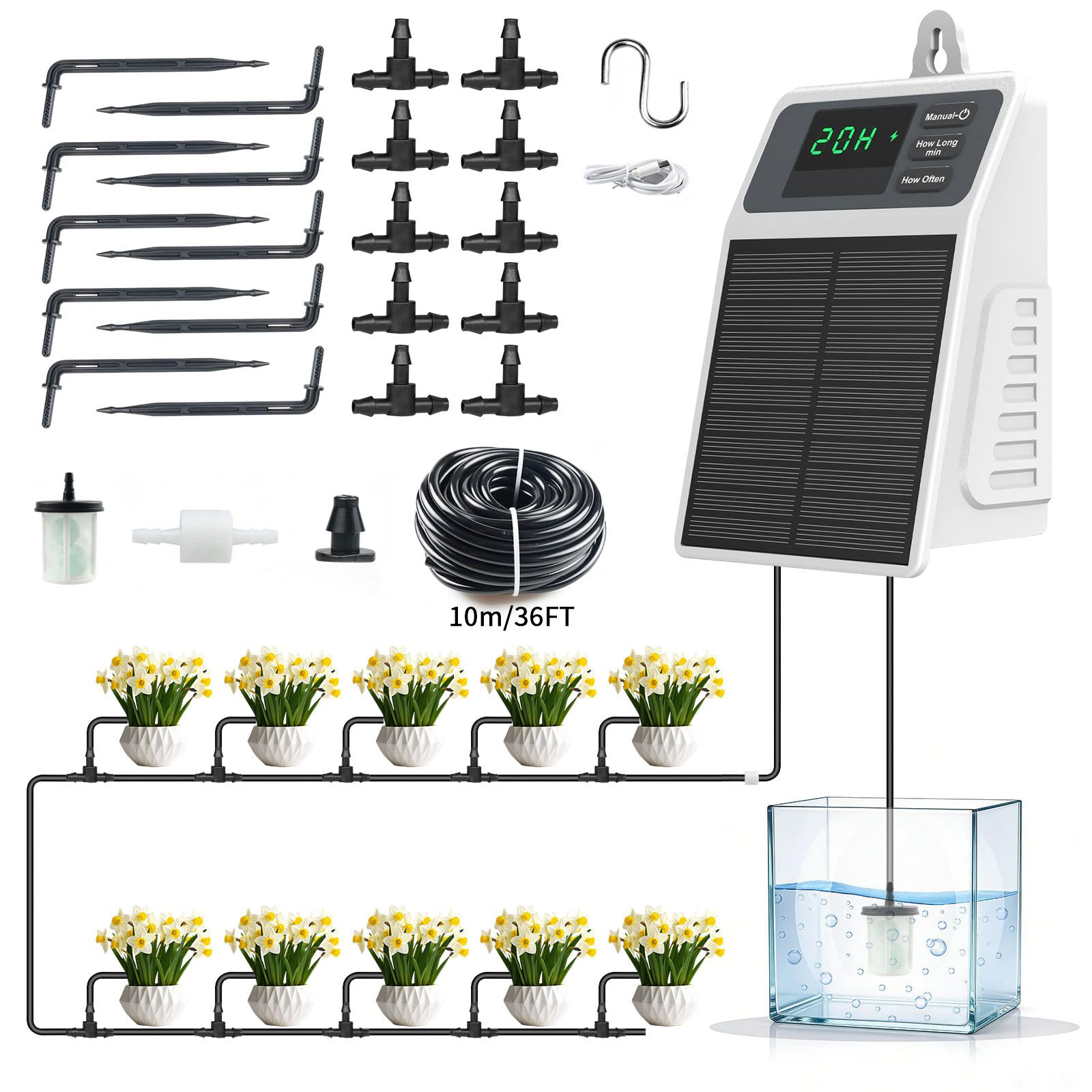 Upgraded Solar Drip Irrigation - Solar Drip Irrigation Kit Garden review and price