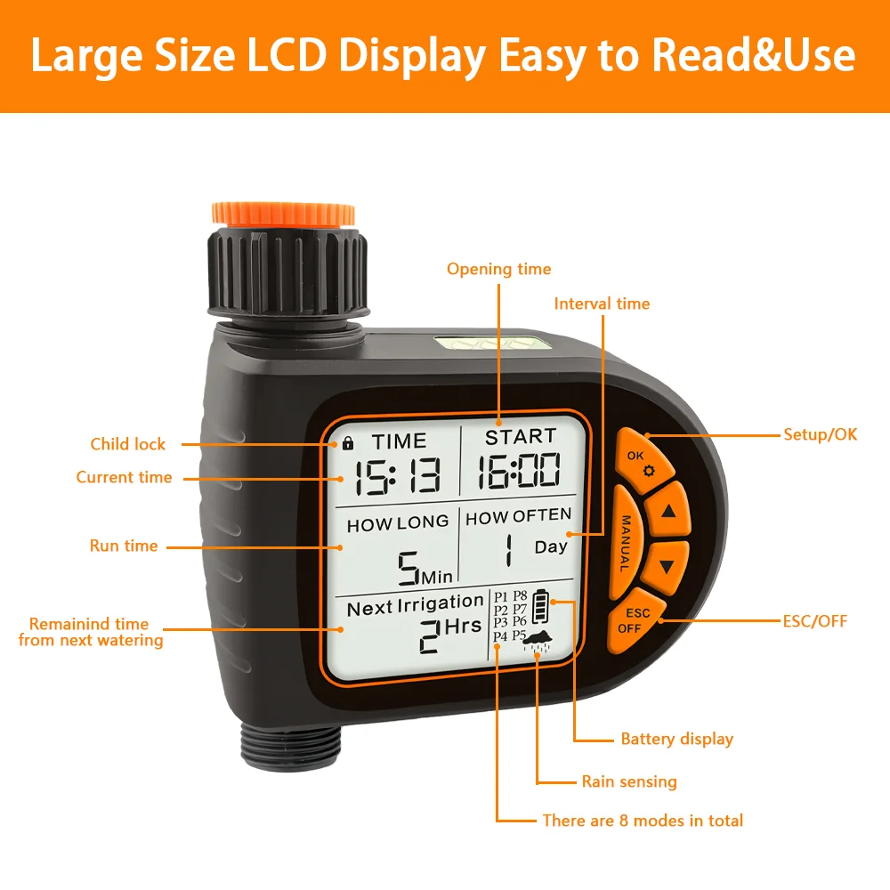IPX5 Waterproof LCD Automatic  - Rain Sensor For Irrigation Timer review and price